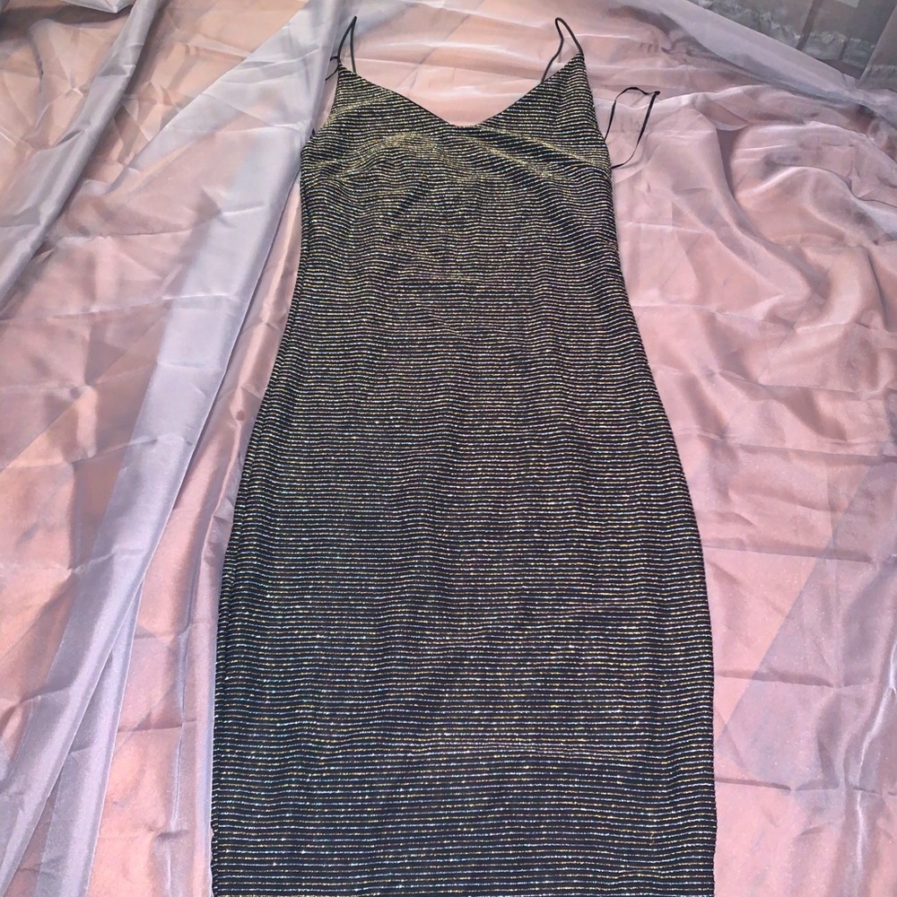 Gold and Silver Body Con Party Dress
